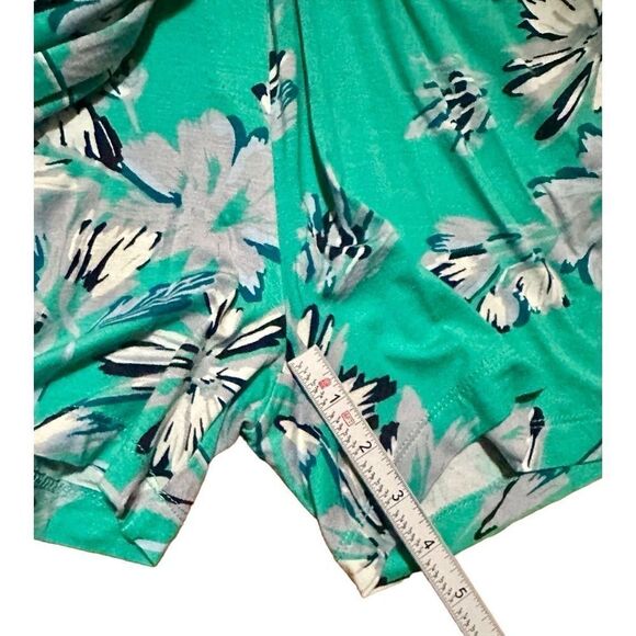 NWT YUMI KIM Short Draped Floral Romper Jersey Knit Women's S Turquoise White Bl - Picture 7 of 10